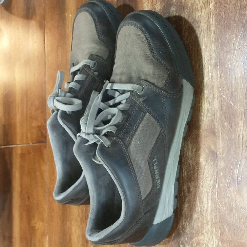 Merrell Shift Boulder Trail Hiking Casual Walking Shoes Leather Mens Sz 8